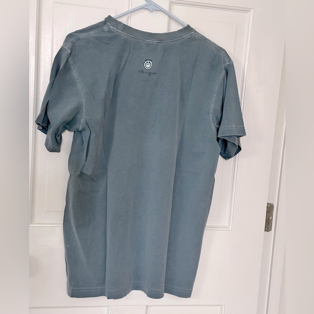RARE Life Is Good rowing-themed classic t-shirt slate blue men’s size M - Picture 3 of 8